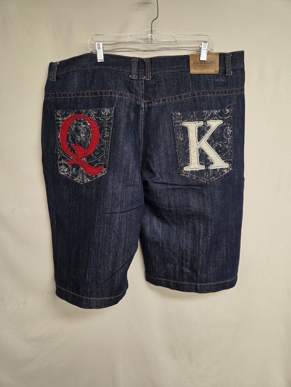 Raw Blue Baggy Y2K Leg Shorts Blue Denim Men's W46 Goth Emo Skater